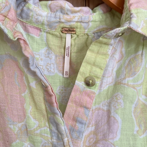Free People Hawaiian Floral Blouse EUC Unique - Picture 3 of 5